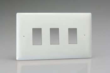 Varilight Polar White PowerGrid 3-Gang Grid Plate and Grid Frame Pack (Twin Plate)