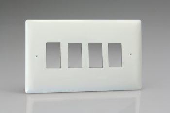 Varilight Polar White PowerGrid 4-Gang Grid Plate and Grid Frame Pack (Twin Plate)
