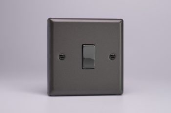 Varilight Classic Graphite 1 Gang 10 Amp 1-or 2-Way Rocker Switch