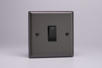 Varilight Classic Graphite 1-Gang 20A Double Pole Rocker Switch + Neon Indicator Light
