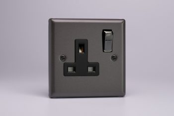 Varilight Classic Graphite 1 Gang 13 Amp Double Pole Switched Plug Socket