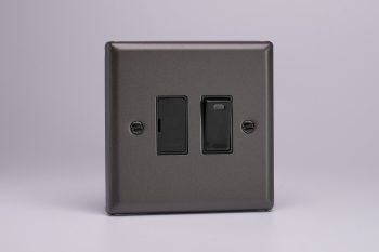 Varilight Classic Graphite 13A Switched Fused Spur + Neon