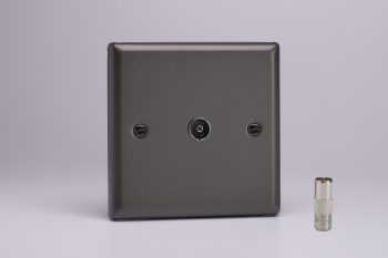 Varilight Classic Graphite 1-Gang TV Socket, F-Type Satellite