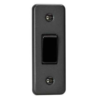 Varilight Classic Graphite 1-Gang 10A 1- or 2-Way Rocker Architrave Switch