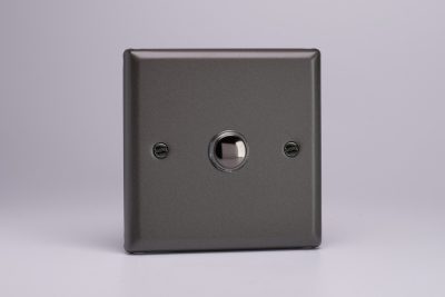 Varilight Classic Graphite 1-Gang 6A 1- or 2-Way Push-On/Off Impulse Switch