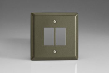 Varilight Classic Graphite 2-Gang PowerGrid Plate including Yoke (Single Plate)