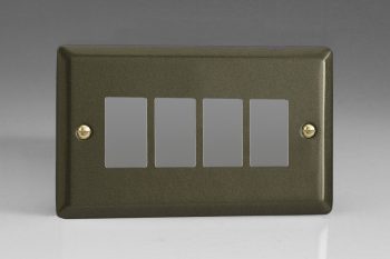 Varilight Classic Graphite 4 Gang Grid Plate (Twin Plate) and Grid Frame