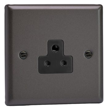 Varilight Classic Graphite 1-Gang 2A Round Pin Socket