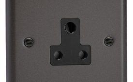 Varilight Classic Graphite 1-Gang 5A Round Pin Socket