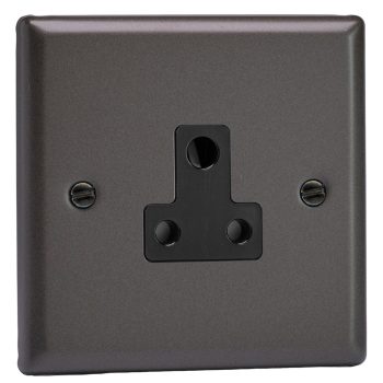 Varilight Classic Graphite 1-Gang 5A Round Pin Socket