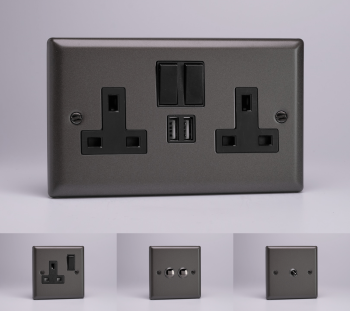 Varilight Classic Graphite Switches & Sockets - Full Range