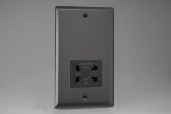 Varilight Classic Graphite Dual Voltage Shaver Socket 230V/115V