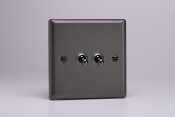 Varilight Classic Graphite 2-Gang 10A 1-or 2-Way Toggle Switch