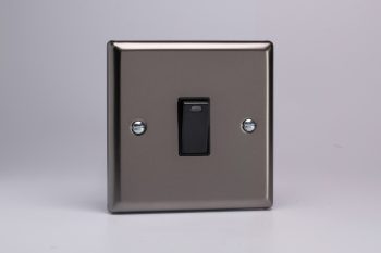 Varilight Classic Pewter 1-Gang 20A Double Pole Rocker Switch + Neon Indicator Light