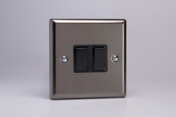 Varilight Classic Pewter 2-Gang 10A 1- or 2-Way Rocker Switch