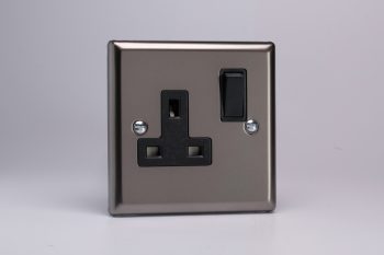 Varilight Classic Pewter 1-Gang 13A Double Pole Switched Socket