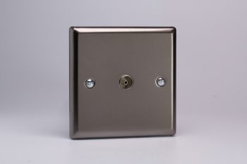 Varilight Classic Pewter 1-Gang TV Socket, Co-Axial