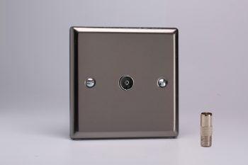 Varilight Classic Pewter 1-Gang TV Socket, F-Type Satellite