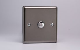 Varilight Classic Pewter 1-Gang 6A 1-Way Push-to-Make Momentary Switch