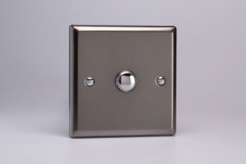 Varilight Classic Pewter 1-Gang 6A 1- or 2-Way Push-On/Off Impulse Switch