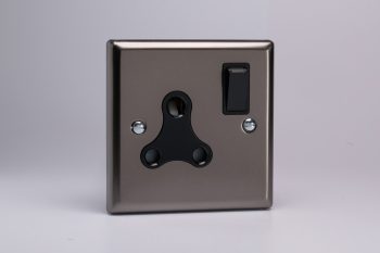 Varilight Classic Pewter 1-Gang 15A Round Pin Socket