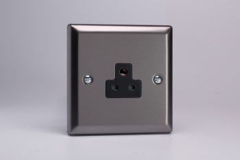 Varilight Classic Pewter 1-Gang 2A Round Pin Socket