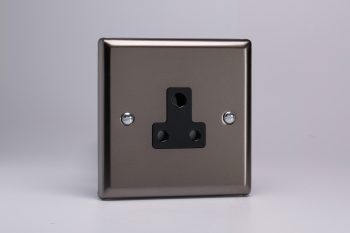 Varilight Classic Pewter 1-Gang 5A Round Pin Socket