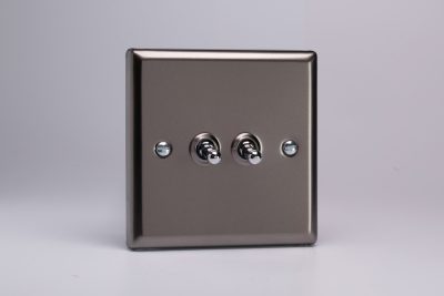 Varilight Classic Pewter 2-Gang 10A 1- or 2-Way Toggle Switch
