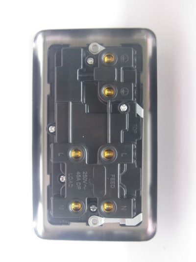 Varilight Classic Matt Chrome 45A Cooker Panel with 13A Double Pole Switched Socket Outlet (Red Rocker) - Image 2