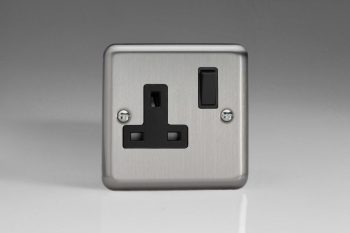 Varilight Classic Matt Chrome 1-Gang 13A Double Pole Switched Socket