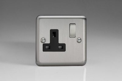 Varilight Classic Matt Chrome 1-Gang 13A Double Pole Switched Socket with Metal Rockers