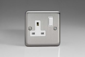 Varilight Classic Matt Chrome 1-Gang 13A Double Pole Switched Socket