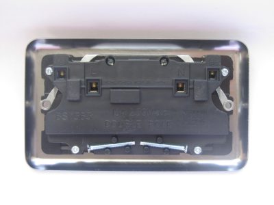 Varilight Classic Matt Chrome 2-Gang 13A Double Pole Switched Socket - Image 2