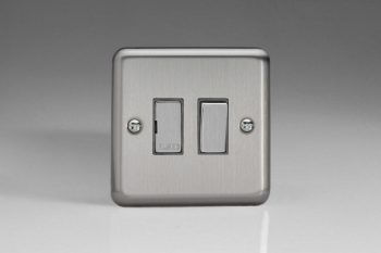 Varilight Classic Matt Chrome 13A Switched Fused Spur with Metal Inserts