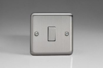 Varilight Classic Matt Chrome 1-Gang 10A Intermediate Rocker Switch with Metal Rockers
