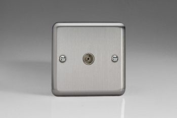 Varilight Classic Matt Chrome 1-Gang TV Socket, Co-Axial