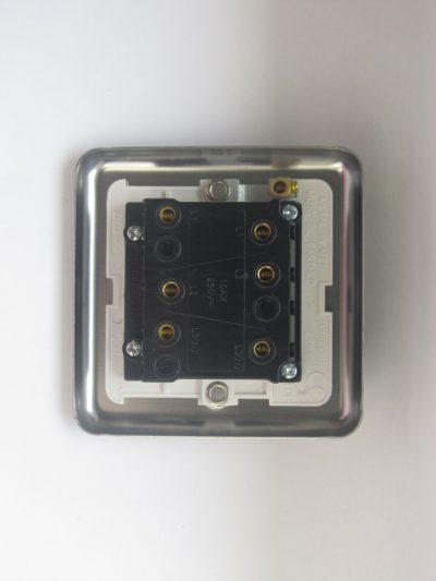 Varilight Classic Matt Chrome 10A Fan Isolating Switch (3 Pole) with White Insert - Image 2
