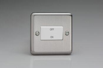 Varilight Classic Matt Chrome 10A Fan Isolating Switch (3 Pole) with White Insert