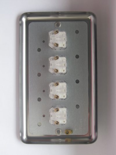 Varilight Classic Matt Chrome 4-Gang 6A 1-Way Push-to-Make Momentary Switch (Twin Plate) - Image 2