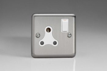 Varilight Classic Matt Chrome 1-Gang 15A Round Pin Socket with White Insert