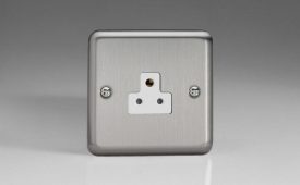 Varilight Classic Mirror Chrome 1-Gang 2A Round Pin Socket with White Insert