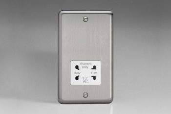 Varilight Matt Chrome Dual Voltage Shaver Socket 240V/115V 240V/115V