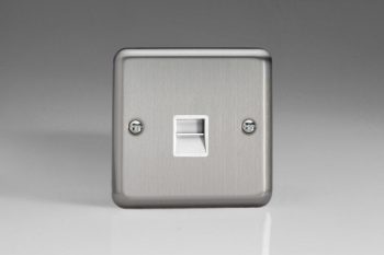 Varilight Classic Matt Chrome 1-Gang Telephone Master Socket
