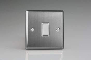 Varilight Classic Brushed Steel 1 Gang 10 Amp Retractive Switch