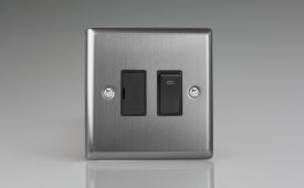 Varilight Classic Brushed Steel 13A Switched Fused Spur + Neon