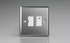Varilight Classic Brushed Steel 13A Switched Fused Spur + Neon