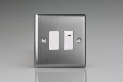 Varilight Classic Brushed Steel 13A Switched Fused Spur + Neon