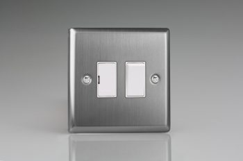 Varilight Classic Brushed Steel 13A Switched Fused Spur