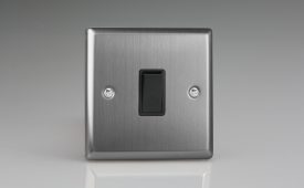 Varilight Classic Brushed Steel 1 Gang 10A Intermediate Rocker Switch