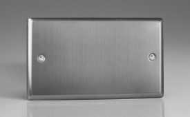 Varilight Classic Brushed Steel Double Blank Plate